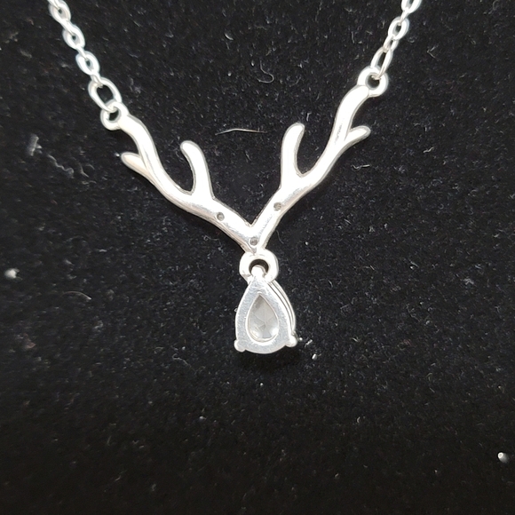 925 Sterling Silver Antlers Necklace - Picture 6 of 8